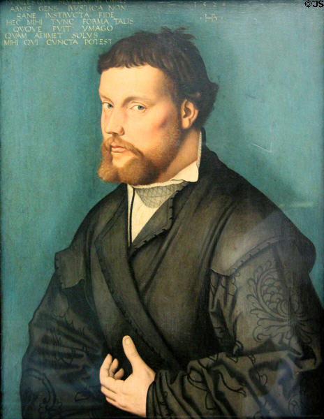 Portrait of 29-year-old man (1526) by Hans Baldung Grien at Germanisches Nationalmuseum. Nuremberg, Germany.