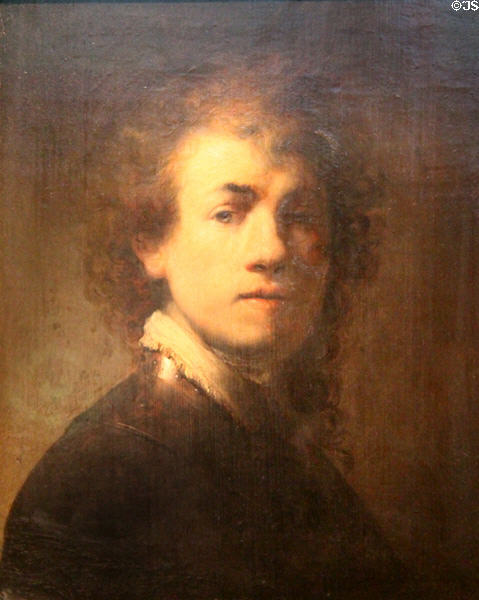 Self-portrait wearing Gorget (c1629) by Rembrandt at Germanisches Nationalmuseum. Nuremberg, Germany.
