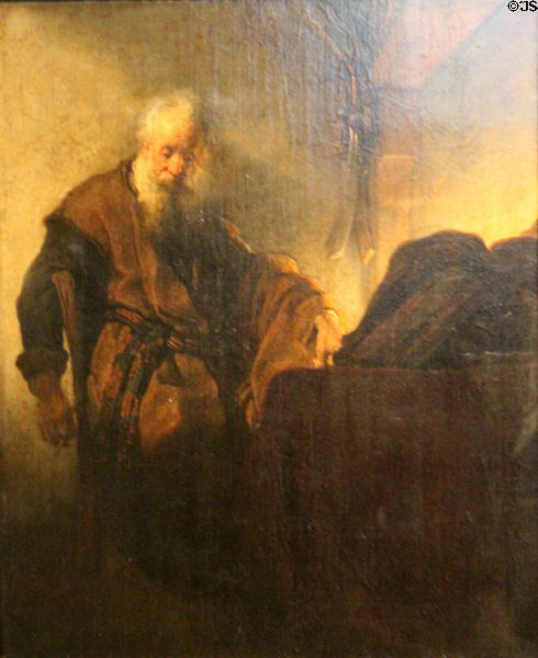 Apostle Paul in Contemplation painting (c1629-30) by Rembrandt at Germanisches Nationalmuseum. Nuremberg, Germany.