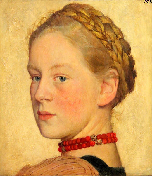 Red necklace painting (1942) by Sepp Hilz at Germanisches Nationalmuseum. Nuremberg, Germany.