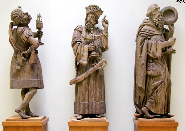 Three Magi wood carving (c1490) from northern Netherland at Germanisches Nationalmuseum. Nuremberg, Germany.