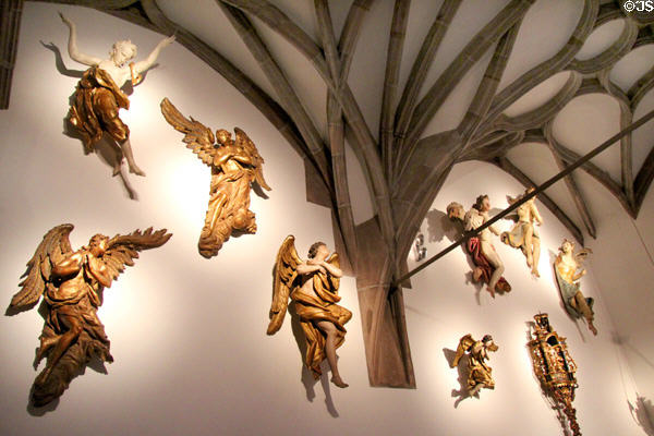 Angel woodcarvings (c1750) from Germany & Austria at Germanisches Nationalmuseum. Nuremberg, Germany.