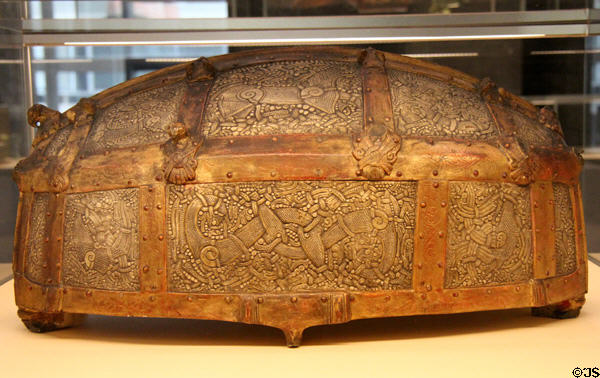 Carved reliquary casket of St Cordula (c1000) from Scandinavia at Germanisches Nationalmuseum. Nuremberg, Germany.