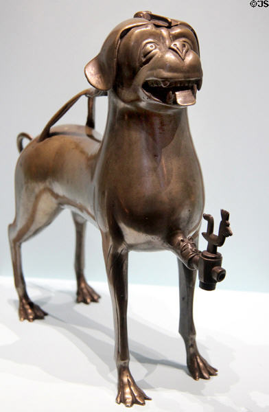 Bronze aquamanile in shape of dog (early 15thC) from Nuremberg at Germanisches Nationalmuseum. Nuremberg, Germany.