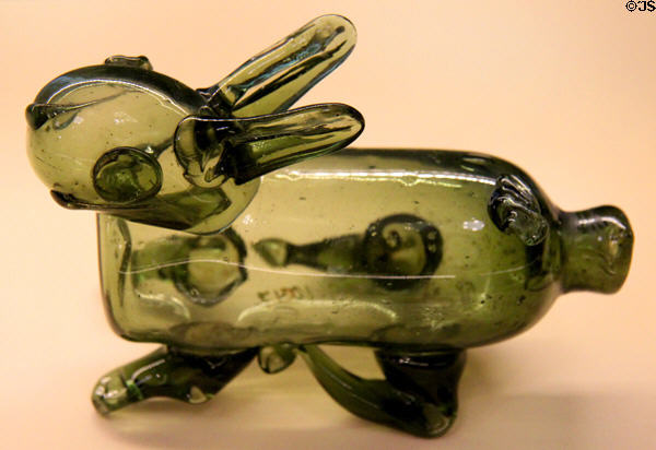 Glass bottle in shape of hare (17thC) at Germanisches Nationalmuseum. Nuremberg, Germany.