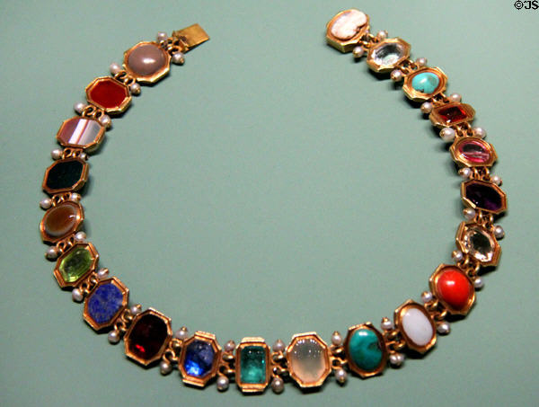 Necklace with healing stones (17thC) from Nuremberg? at Germanisches Nationalmuseum. Nuremberg, Germany.