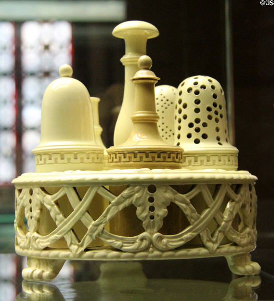 Creamware cruet set (end 18thC) by Wedgwood at Germanisches Nationalmuseum. Nuremberg, Germany.