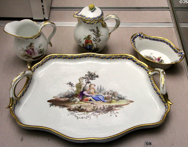 Porcelain breakfast set (c1755) from Vienna at Germanisches Nationalmuseum. Nuremberg, Germany.