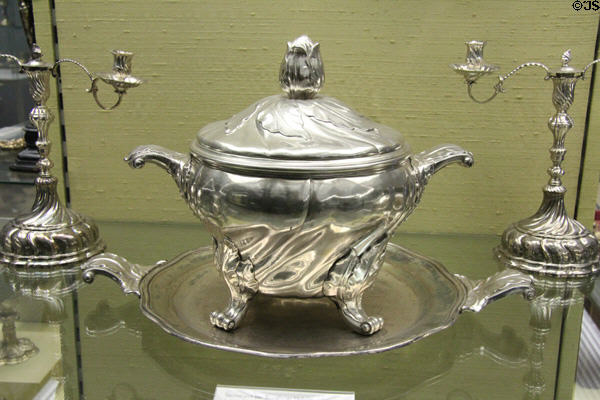 Silver tureen & stand from Dresden court (c1739) by Paul Ingermann from Dresden at Germanisches Nationalmuseum. Nuremberg, Germany.