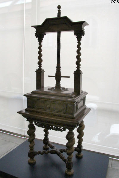 Linen press (early 18thC) from Danzig at Germanisches Nationalmuseum. Nuremberg, Germany.