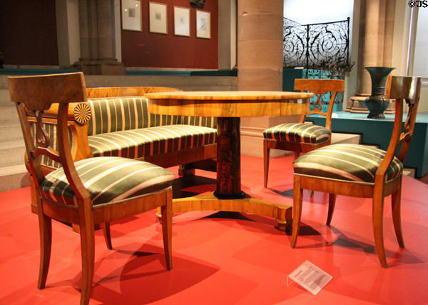 Biedermeier suite of chairs & table (c1820) from southern Germany (Franconia?) at Germanisches Nationalmuseum. Nuremberg, Germany.