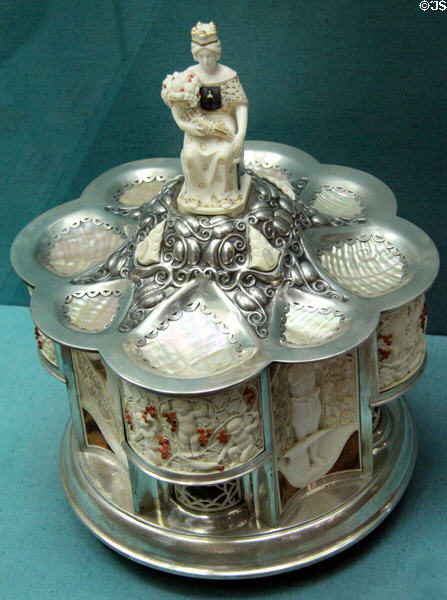 'Noris' silver & ivory bowl (1913) by Friedrich Adler et al at Germanisches Nationalmuseum. Nuremberg, Germany.