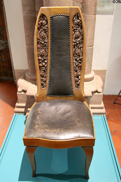 Carved chair (1913) by Friedrich Adler et al at Germanisches Nationalmuseum. Nuremberg, Germany.