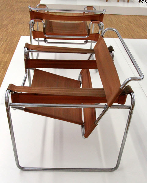 Tubular steel Wassily chairs (1925) by Marcel Breuer for house of his Bauhaus colleague Wassily Kandinsky at Germanisches Nationalmuseum. Nuremberg, Germany.