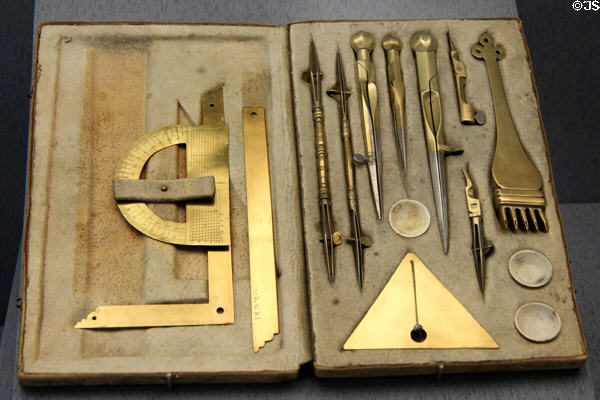 Drafting set (end 18thC) from Germany at Germanisches Nationalmuseum. Nuremberg, Germany.