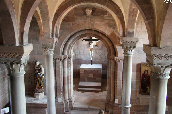 Romanesque passage to chapel at Imperial Castle. Nuremberg, Germany.