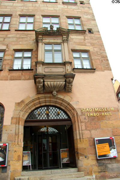 Entrance at Fembohaus City Museum. Nuremberg, Germany.
