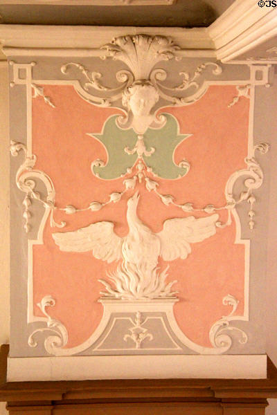 Pastel painted panel at Fembohaus City Museum. Nuremberg, Germany.