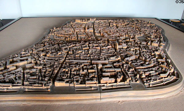 Model of late medieval walled city of Nuremberg (completed in 1939) at Fembohaus City Museum. Nuremberg, Germany.