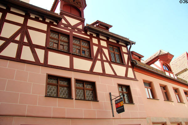Museum 22-20-18 Künertgasse feature three rare surviving craftsmen's houses (1377 & 1434) restored to original Medieval design. Nuremberg, Germany.