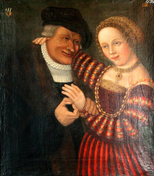 Bertold I. Tucher & his 2nd wife Anna Pfinzing (17thC) by a Nuremberg painter at Tucher Mansion Museum. Nuremberg, Germany.