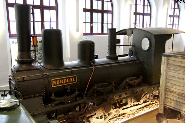 Passenger steam locomotive Bay. BV Nordgau (1853) at Nuremberg Transport Museum. Nuremberg, Germany.