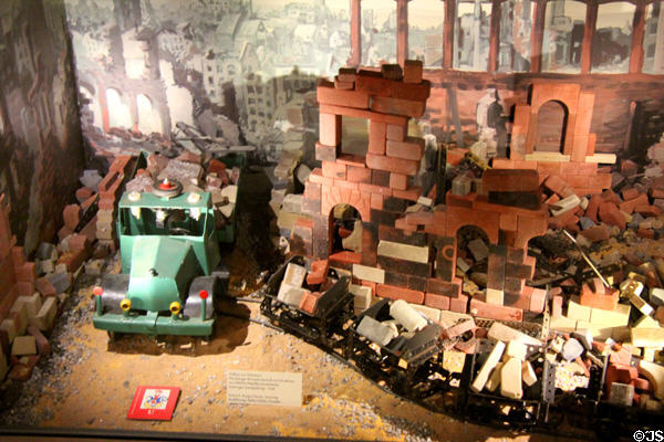 Rebuilding from the rubble German toy scene (1948) at City Toy Museum. Nuremberg, Germany.