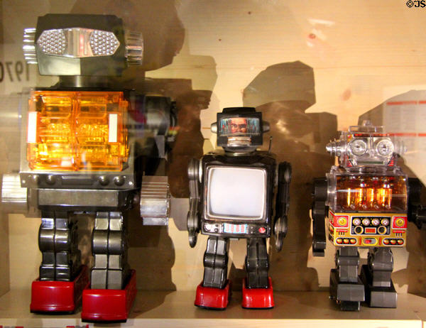 German toy robot figures (20thC) at City Toy Museum. Nuremberg, Germany.