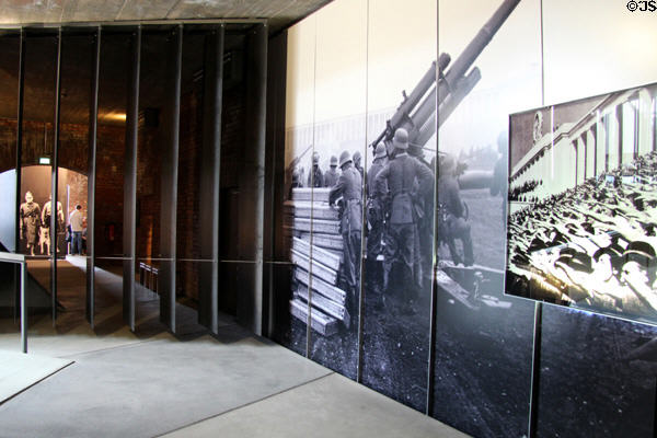 Photo mural of FLAK antiaircraft gun at Documentation Centre Nazi Party Rally Grounds. Nuremberg, Germany.
