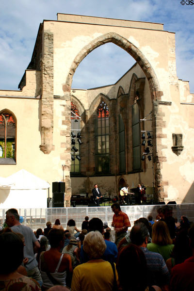 Ruins of St Catherine's church used for open-air concerts. Nuremberg, Germany.