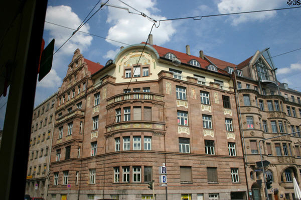 Art Nouveau building at corner Laufertorgraben & Prinzregentenufer. Nuremberg, Germany.