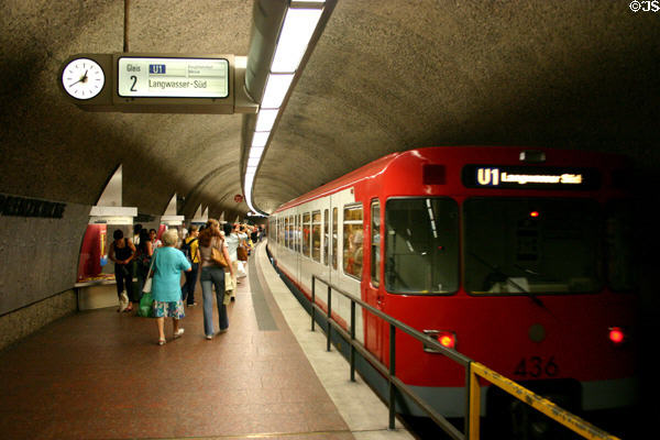 Nuremberg U-Bahn subway station. Nuremberg, Germany.