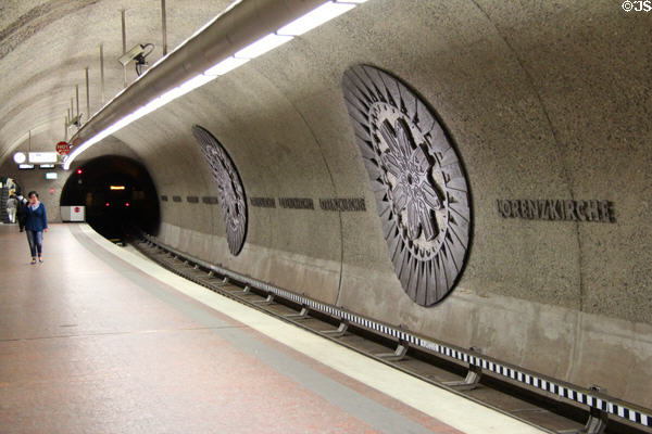 Wall art in Nuremberg U-Bahn subway. Nuremberg, Germany.