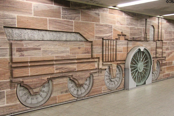 Nuremberg U-Bahn subway station art. Nuremberg, Germany.