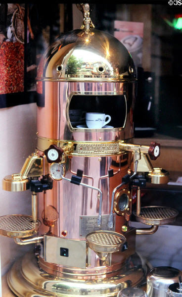 Coffee machine in shop. Nuremberg, Germany.
