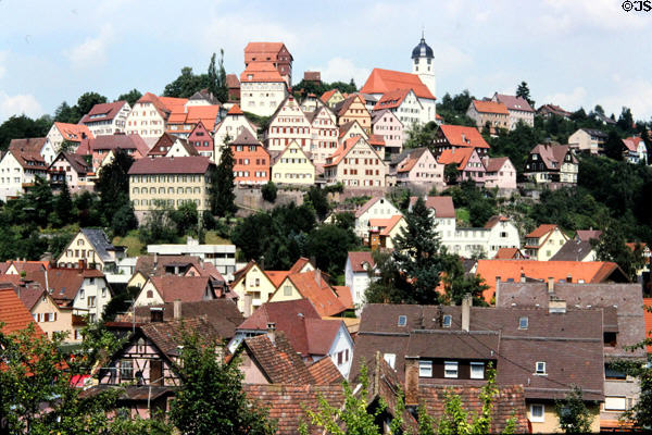 Altensteig town in Calw district in Black Forest. Altensteig, Germany.
