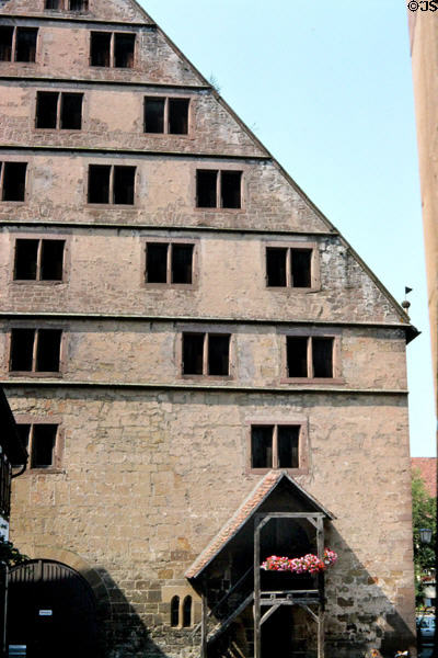 Older, unadorned building in southern German style. Maulbronn, Germany.