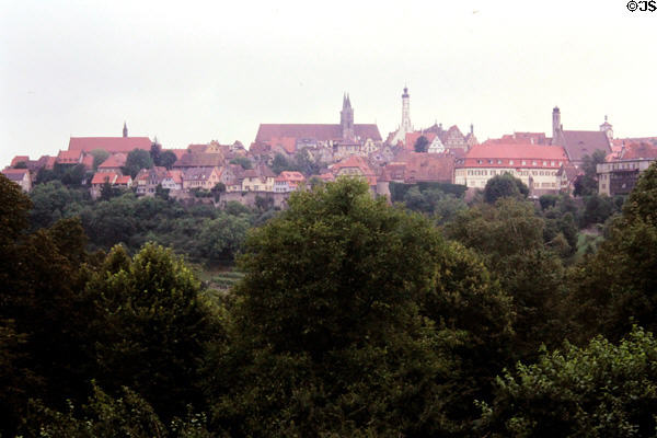 Overview of town taken from Spital Gate (16thC). Rothenburg ob der Tauber, Germany.