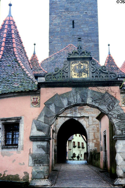 Burgtor (Castle Gate) & tower. Rothenburg ob der Tauber, Germany.