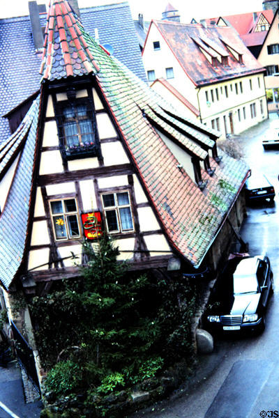 View from town walls. Rothenburg ob der Tauber, Germany.
