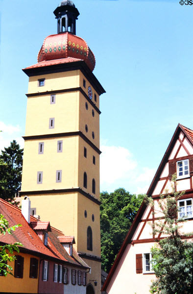 Segringer Tor (1655) rebuilt after earlier tower collapsed after being besieged by Swedish troops. Dinkelsbühl, Germany.