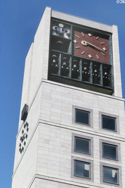 Rathaus (city hall) clock tower & chimes (1956). Stuttgart, Germany.