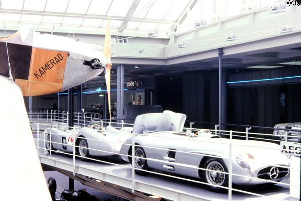 Racing car gallery at Mercedes Museum. Stuttgart, Germany.