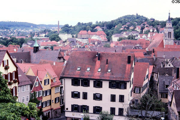 View of city from hilltop. Tübingen, Germany.