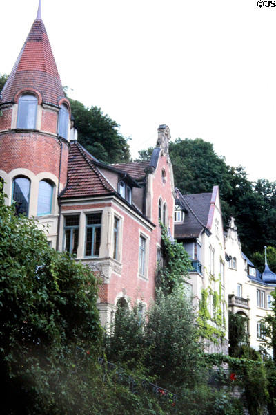 Mansions above city. Tübingen, Germany.