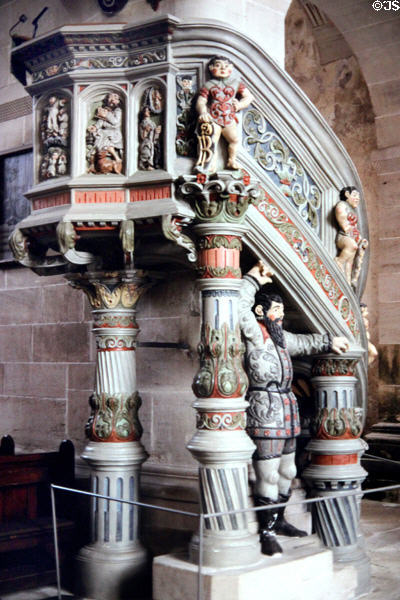 Pulpit in Bebenhausen Abbey church (1228 with many subsequent changes & additions). Germany.