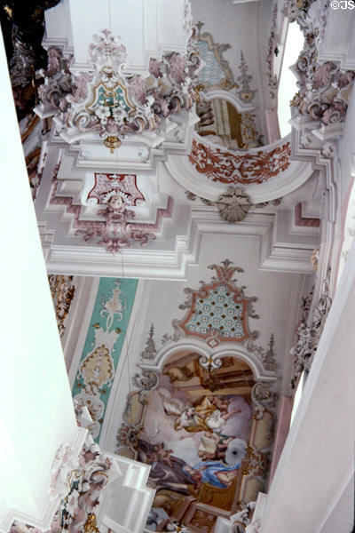 Steinhausen Pilgrimage Church columns. Steinhausen, Germany.