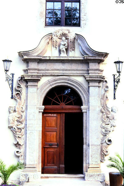 Baroque doorway on Sts. Peter & Paul cloister church. Obermarchtal, Germany.