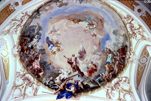 Fresco (1770-74) in the main dome of Neresheim Abbey Church, one of the seven Life of Christ series by Martin Knoller. Germany.