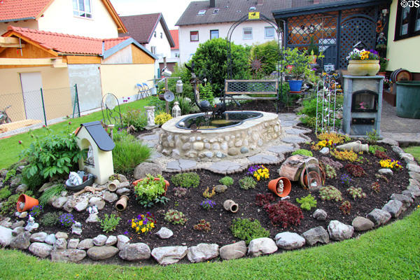 Whimsical garden in Ottobeuren. Ottobeuren, Germany.